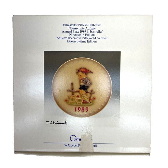Vintage Goebel M.J HUMMEL 19th Annual Plate 1989 1pc Memorabilia W/ Box - Picture 9 of 14